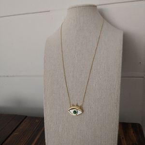 Maria Dolores Turquoise Evil Eye necklace 18k gold